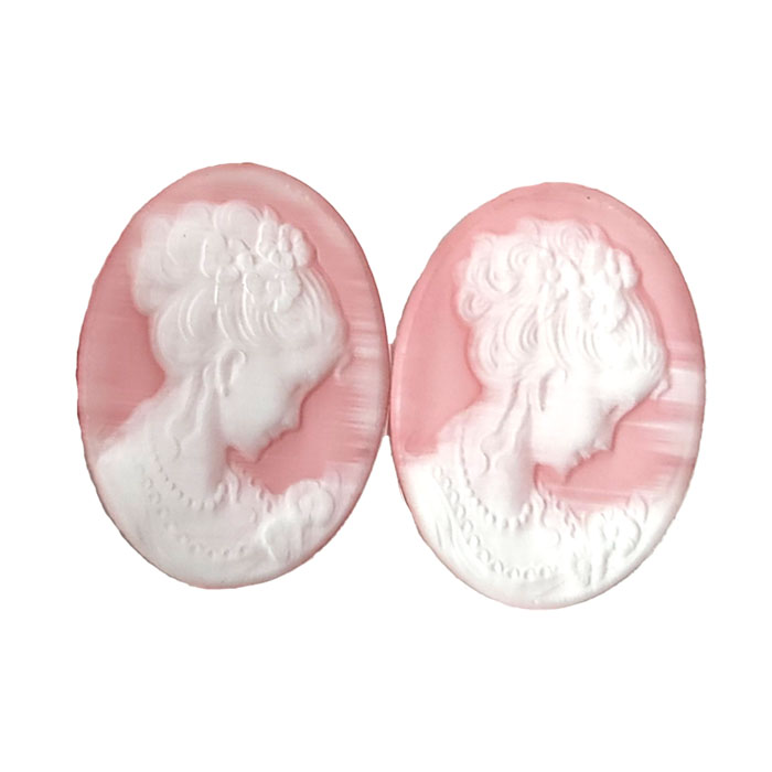 22X30MM WOMAN CAMEO CAT'S EYE PINK